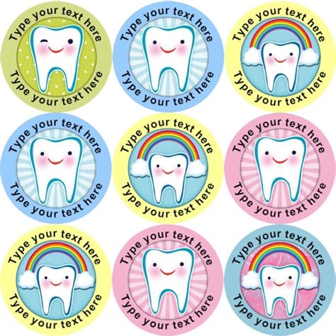 144 Personalised Happy Teeth 30mm Reward Stickers For Dentist Etsy Uk
