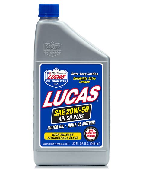 Huile Moteur Haute Performance 20w 50 Plus Lucas Oil Products