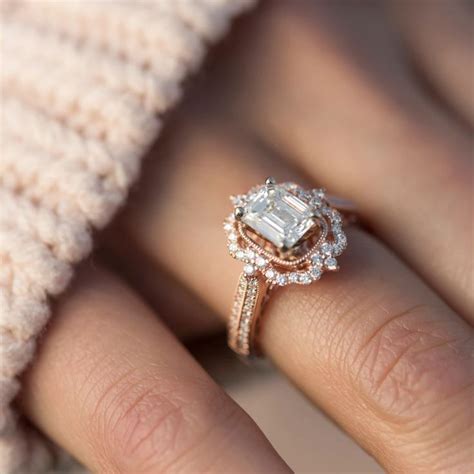Vintage Halo Diamond Engagement Ring In Vintage Halo Diamond