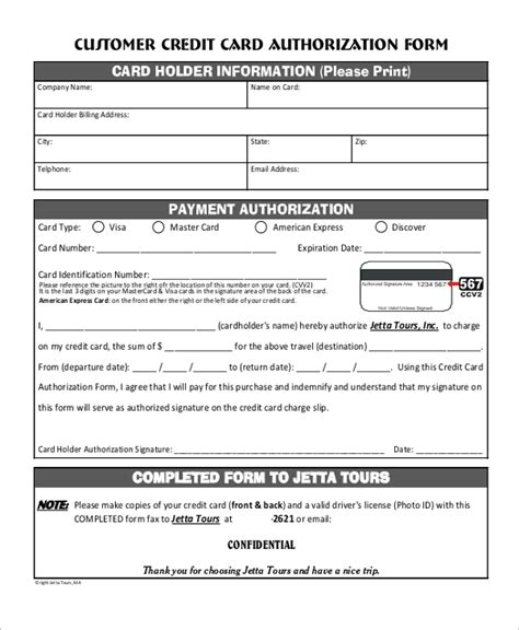 For example, some cards double or triple the number of credits you receive for booking flights directly through the airline. Credit Card Authorization Form PDF Download - Aashe