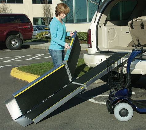 According to the ada, a wheelchair ramp must have a slope of 1:12. EZ ACCESS MULTI-FOLD WHEELCHAIR RAMP - Med Emporium