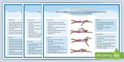 Teaching Freestyle Swimming Resource Cards Teacher Made Ph