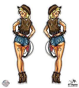 Amazon Com Sexy Cowgirls Set Of Large Size Vinyl Stickers Decals My