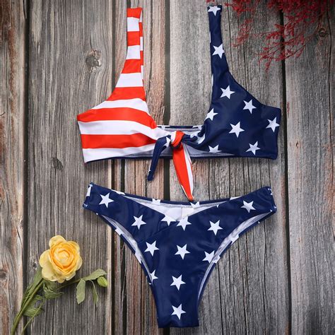 New 2020 Bikini Flag Of Usa American Sexy Brazilian Bikini Set Swimsuit