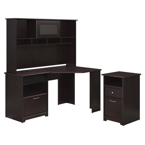 Bush Furniture Cabot Corner Desk With Hutch And File Cabinet In