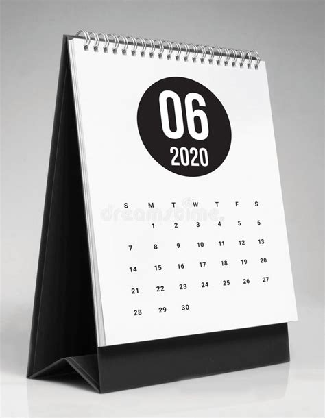 Simple Desk Calendar 2020 June Stock Image Image Of Template Year