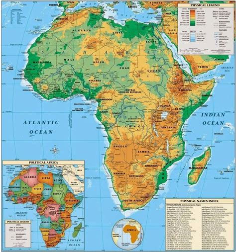 Map Of Africa Showing Physical Features Africa Map Physical Map Africa