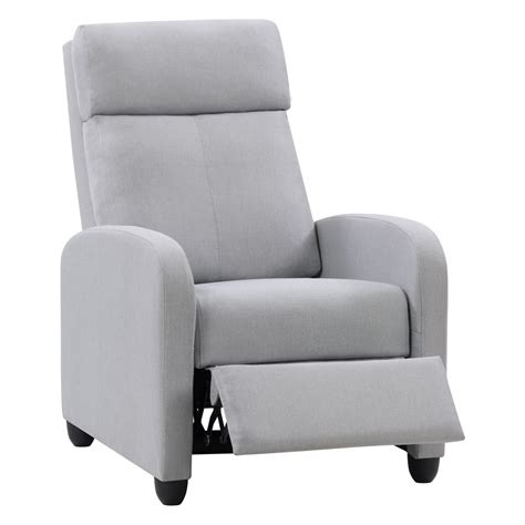Corliving Light Gray Fabric Recliner Chair With Extending Foot Rest