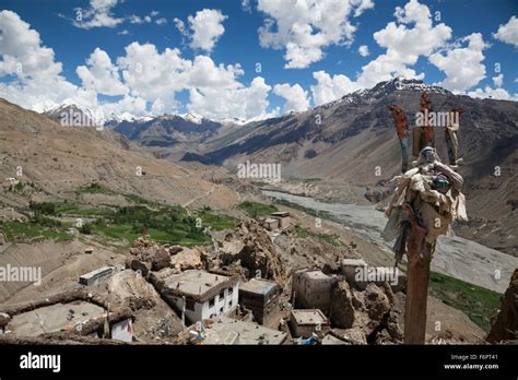View Across The Spiti Valley From Dhankar In The Himalayan Region Of