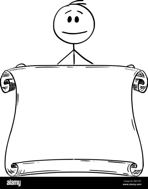 Vector Cartoon Stick Figure Drawing Conceptual Illustration Of Man Or