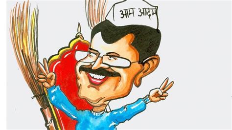 Delhi Election Arvind Kejriwals Victory In Cartoons Bbc News