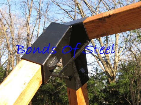 Angled Leg 4x4 Wood Post Angle Brackets Bonds Of Steel Mature Etsy