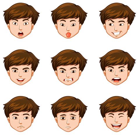 Man with different facial expressions 418094 Vector Art at Vecteezy