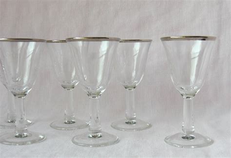 8 Silver Rimmed Cordial Glasses Made In France Haute Juice