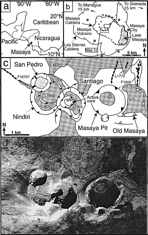 A D Masaya Volcano A Regional Location Of Masaya B Map Showing The
