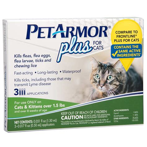 Petarmor Plus For Cats Flea And Tick Prevention Wtopical Flea