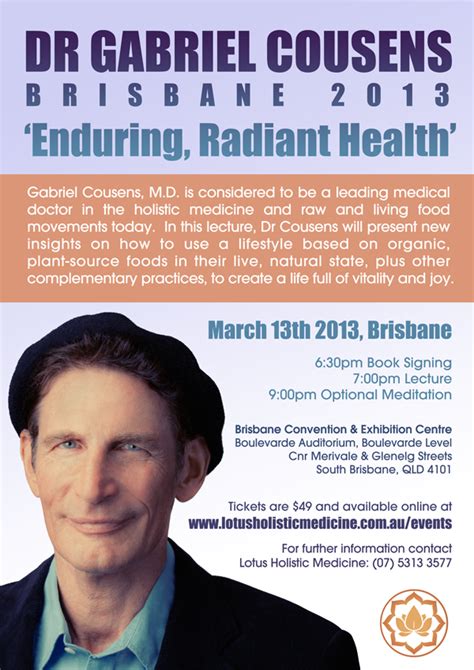 Dr Gabriel Cousens Brisbane Event — Embracing Health Holistic