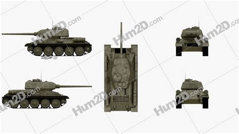 T 34 85 Blueprint In Png Download Military Clip Art Images