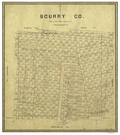 Scurry County Texas 1880 Old Map Reprint Old Maps