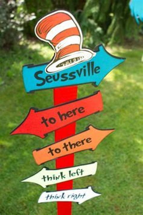 Dr Seusscat In The Hatwhimsical Directional Signs Etsy Dr