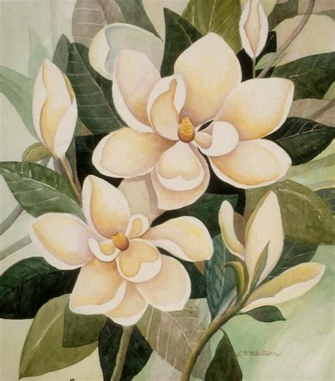 Magnolias Etsy Flower Art Painting Flower Painting Flower Art