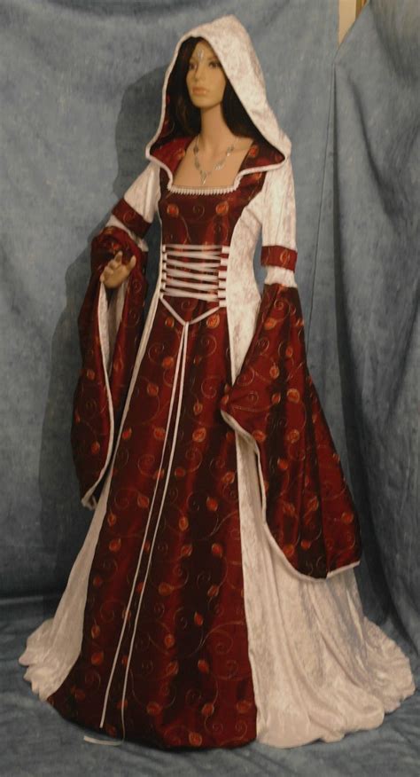 Gothic Medieval Renaissance Wedding Dress Hooded Pagan Wicca Custom