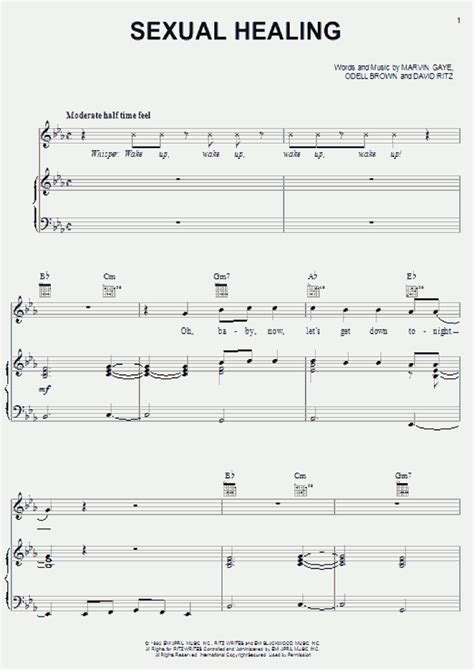 Sexual Healing Piano Sheet Music Onlinepianist