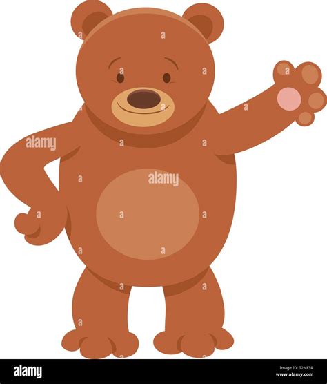 Cartoon Illustration Of Brown Bear Funny Animal Character Stock Vector