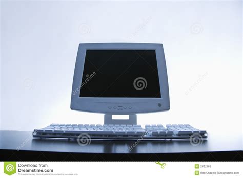 Computer Monitor And Keyboard Stock Image Image Of Life Still 2432185