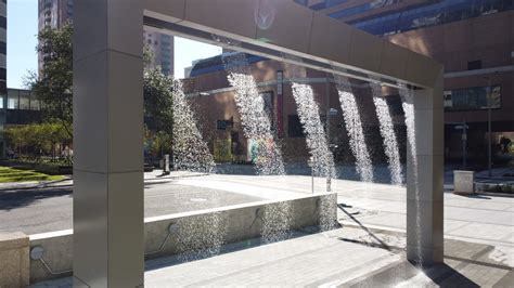 Digital Water Curtain At Houston Center
