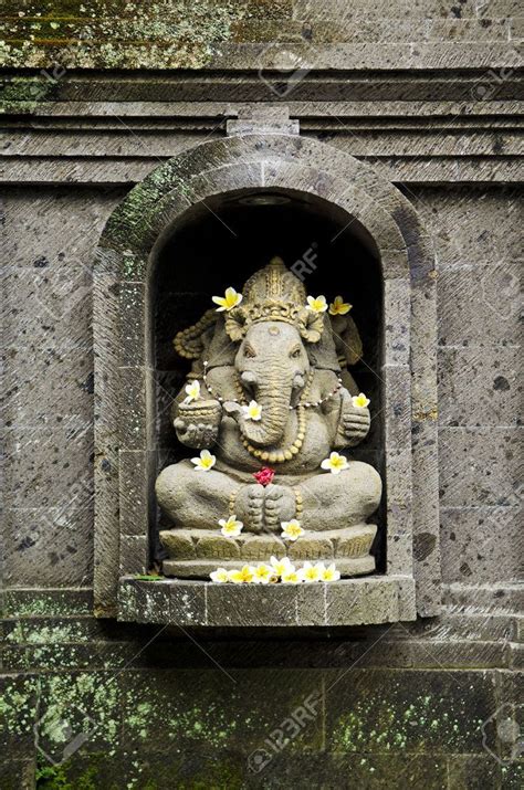 Ganesh Hindu God Stone Statue In Bali Indonesia Stock Photo Sri
