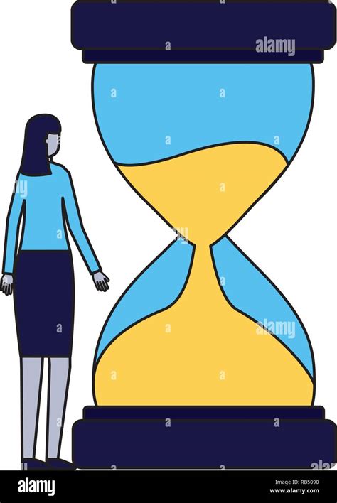 Business Woman Hourglass Time Stock Vector Image And Art Alamy