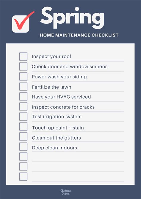 Spring Home Maintenance Checklist Free Printable Pdf