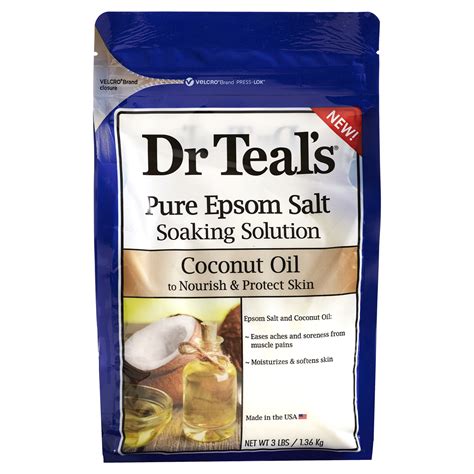 Dr Teals Pure Epsom Salt Soaking Solution With Coconut Oil 3 Lbs Bath
