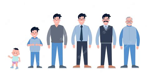 Free Vector Character With Human Life Cycles Vector Illustration
