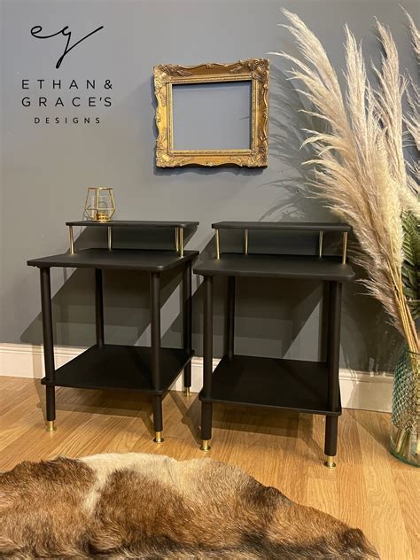 Black And Gold Bedside Tables Ethan And Graces Designs
