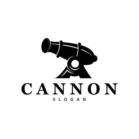 Cannon Logo Elegant Simple Design Retro Vintage Style War Artillery