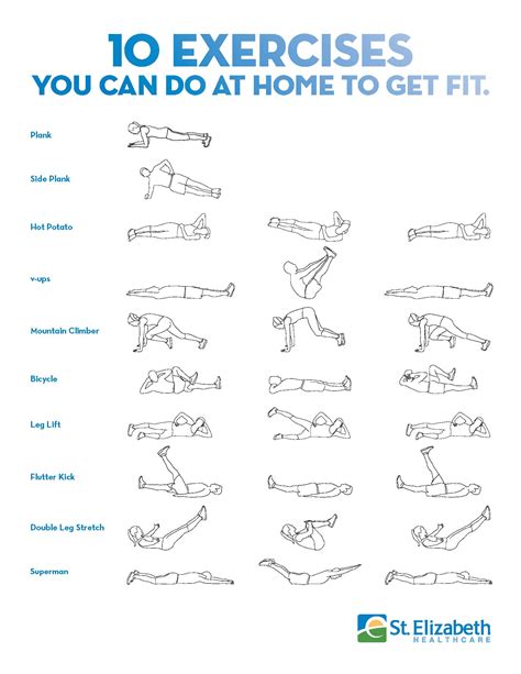 10 Exercises You Can Do At Home To Get Fit St Elizabeth Healthcare