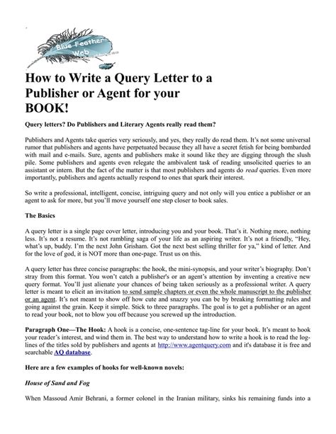Literary Agent Query Letter Template Word Free Download