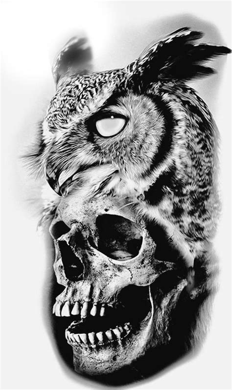 Tumblr In 2024 Owl Skull Tattoos Owl Tattoo Design Skull Tattoo Design