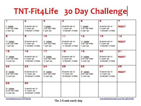 Workout Exercise And Fitness Challenge 30 Day Total