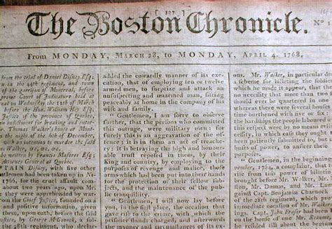 Original 1768 Boston Chronicle Newspaper From American Colonies 244