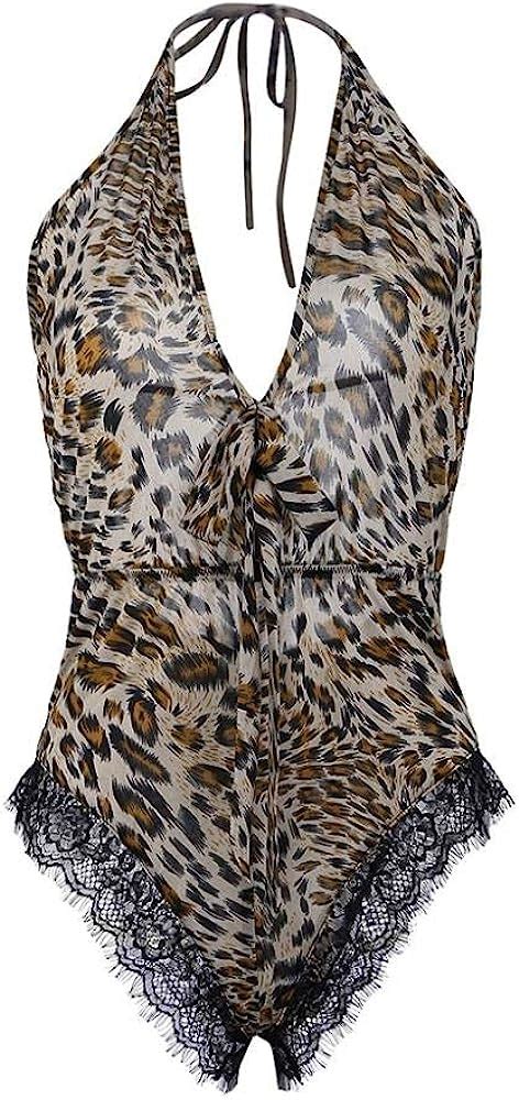 xqtx erotic lingerie women women underwear lace leopard print pajamas bandage bodysuit sexy