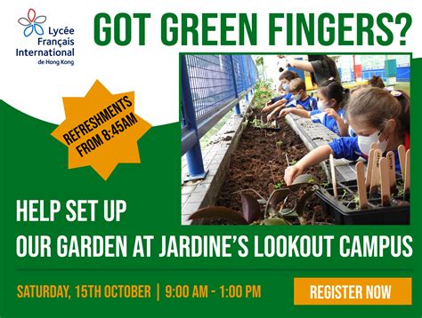 You are invited! Gardening set up in Jardine’s Lookout on Saturday 15th