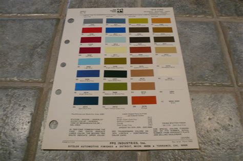 1974 Ford Ditzler Ppg Color Chip Paint Sample Ranchero Mustang Torino