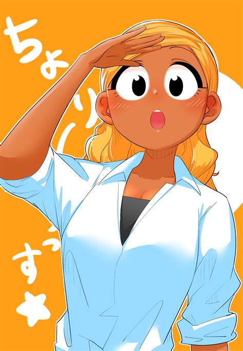 Safebooru Girl Absurdres Blonde Hair Blush Breasts Cleavage Degraded Ice Dress Shirt Hand To