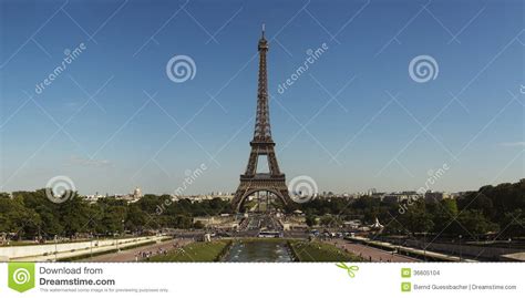 Eiffel Tower Panorama Editorial Stock Image Image Of Landmark 36605104