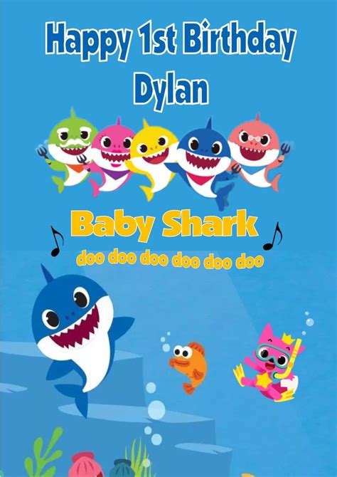 Choose cards with animals or balloons, flowers, or cards with cake. Baby Shark Birthday Card Printable | Printable Birthday Cards