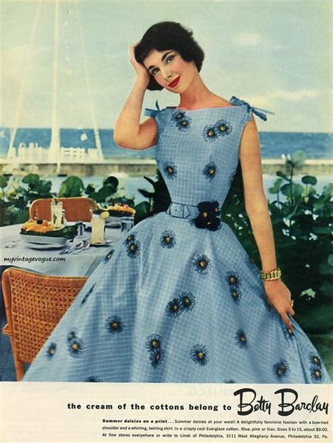 1956 Betty Barclay Rita Egan Vintage 1950s Dresses Vintage Fashion Vintage Vogue