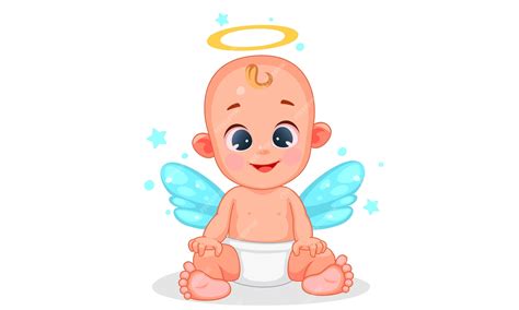 Premium Vector Vector Illustration Of Cute Angel Baby With Beautiful